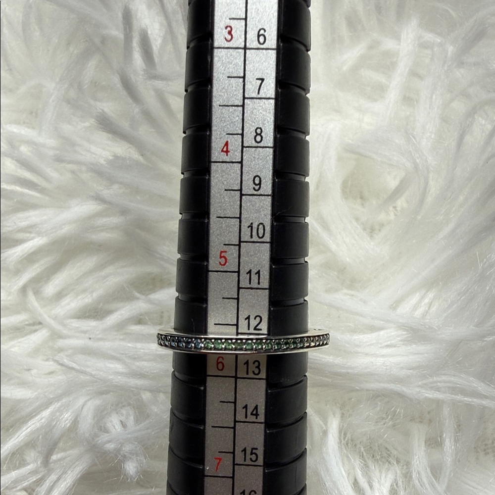 Pandora Multicolor Cz Thin Stackable Ring - Silve… - image 3